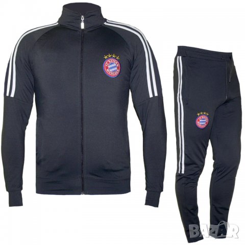 Мъжки футболен екип FC BAYERN MUNCHEN, тъмен графит, полиестер, снимка 1 - Спортни дрехи, екипи - 34224864