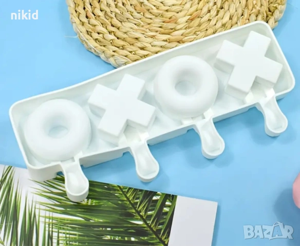 Морски Шах X O Tic Tac ескимо сладолед Popsicle Попсикъл молд силиконов форма калъп, снимка 3 - Форми - 53953514