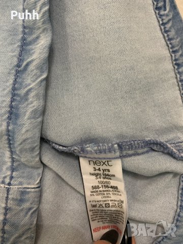 Дънкова рокля Next 3-4 год, снимка 2 - Детски рокли и поли - 34437783