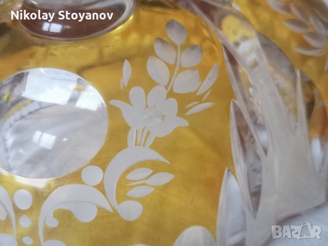 Кристална купа от 20-те години на 20-ти век - Бохемия, снимка 5 - Антикварни и старинни предмети - 31106792