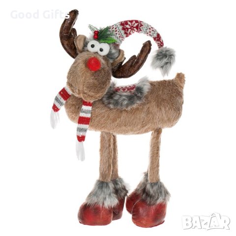 Коледно еленче, 48см, Сиво/червено седло