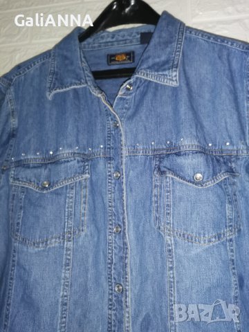 СТРАХОТНА ДЪНКОВА РИЗА С КАМЪЧЕТА 2XL, снимка 3 - Ризи - 44488427