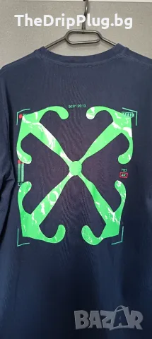 Off White мъжка тениска размер XL (L) тъмно синя Hypebeast Virgil Abloh , снимка 3 - Тениски - 56200698