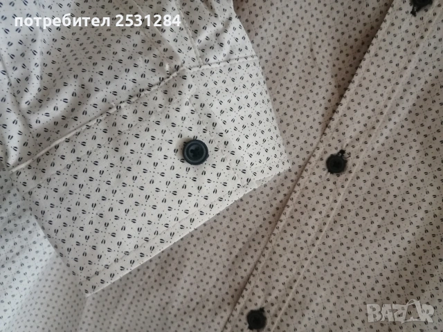 Нова мъжка бежова риза, размер  Л / ХЛ , размер L / XL, снимка 5 - Ризи - 52116600