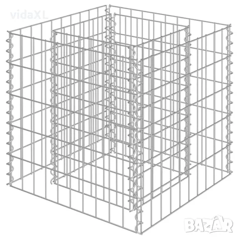 vidaXL Габион повдигната леха, поцинкована стомана, 50x50x50 cм