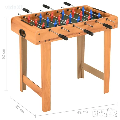 vidaXL Мини футболна маса, 69x37x62 см, клен, снимка 8 - Джаги - 56148392