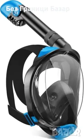 Нова Шнорхел маска – Лесно дишане, Панорамен изглед, Сгъваема, Камера стойка