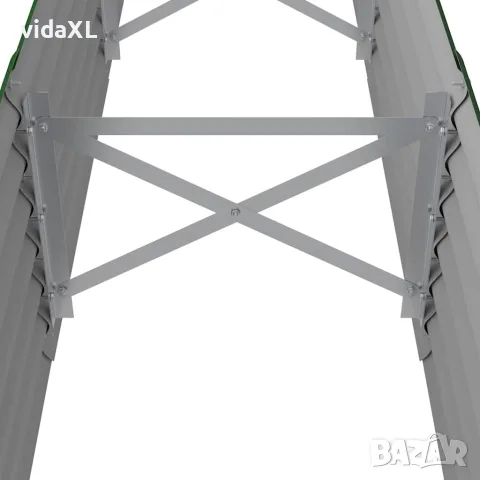 vidaXL Градинска повдигната леха поцинкована стомана зелена, снимка 5 - Саксии и кашпи - 56146695