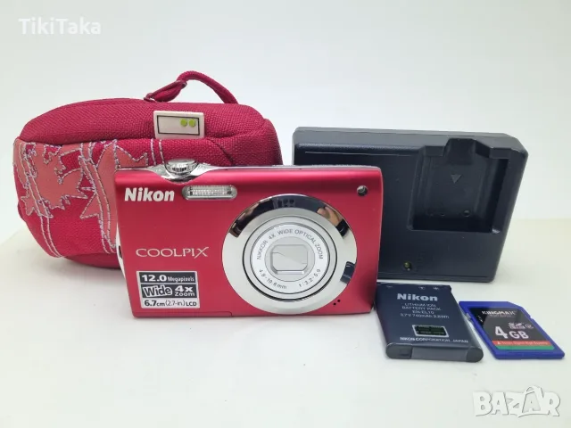 Nikon Coolpix S3000 12MP Digital Compact Camera RED 4x Zoom