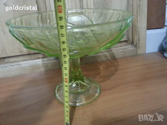 Кристална фруктиера ураново стъкло , снимка 5 - Антикварни и старинни предмети - 39989890