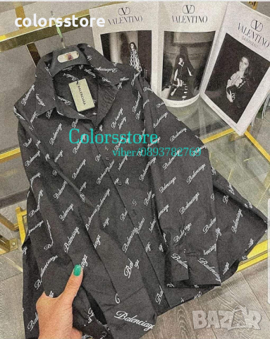Дамска Черна риза Balenciaga код VL-F26, снимка 1 - Ризи - 42345343