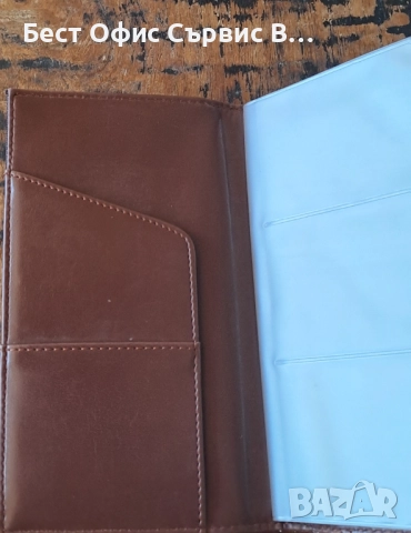 визитник изкуствена кожа кафяв луксозен за 72 визитки, снимка 4 - Ученически пособия, канцеларски материали - 52381619
