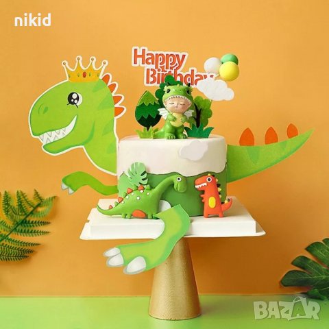 Динозавър части картонени декор за торта украса рожден ден топер топери, снимка 3 - Други - 37185136