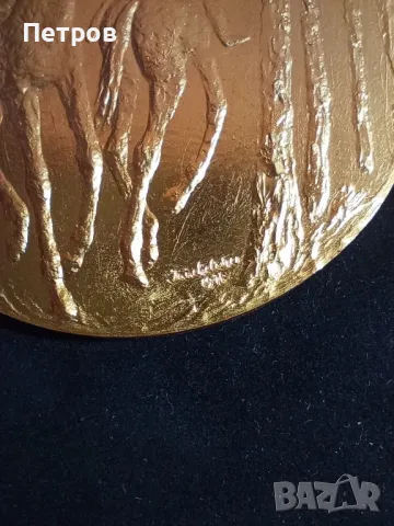 Позлатен плакет (1978г), снимка 3 - Антикварни и старинни предмети - 50317348