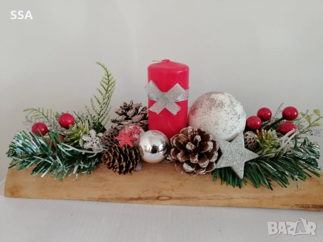 Коледен свещник , снимка 2 - Декорация за дома - 52593513