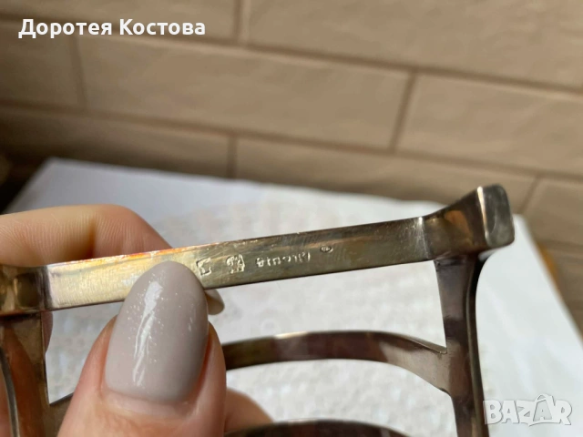 Красива посребрена поставка за 6 филийки от Англия, снимка 7 - Антикварни и старинни предмети - 53332261