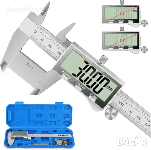 Цифров шублер Ueznirn, 150 мм шублер от неръждаема стомана с голям LCD екран,водоустойчив 
