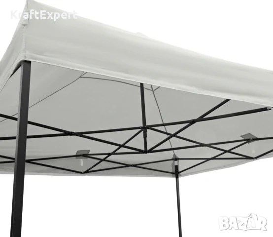 Бяла Сгъваема Градинска Шатра 3×3м тип Хармоника– стабилна, водоустойчива и лесна за разпъване, снимка 7 - Градински мебели, декорация  - 50484610