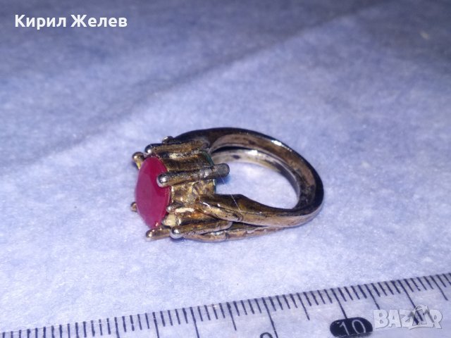 ДВОЕН РАЗДВИЖЕН РЯДЪК ФЕШЪН ПРЪСТЕН ПОЗЛАТЕНА БЛАГОРОДНА СТОМАНА с ФАСЕТИРАН РУБИН и СМАРАГД 36418, снимка 8 - Пръстени - 39728856