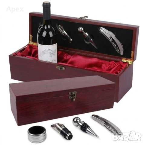 Луксозен Сет за Вино и Шах в Дървена Кутия с Аксесоари.Сет за Вино.Подаръчна Кутия за Вино и Шахмат+, снимка 3 - Декорация за дома - 54176289