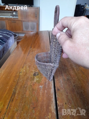 Стар плетен несесер за стена, снимка 3 - Други ценни предмети - 53274696