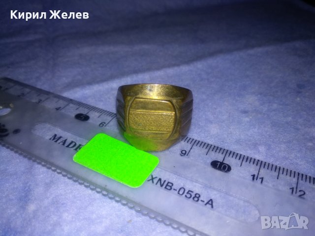 СТАР МАСИВЕН БРОНЗОВ РЕТРО ПРЪСТЕН с ПОЗЛАТА и ПЕЧАТИ 585 и 14К МАЙСТОРСКИ За КОЛЕКЦИЯ 36993, снимка 12 - Антикварни и старинни предмети - 39723243