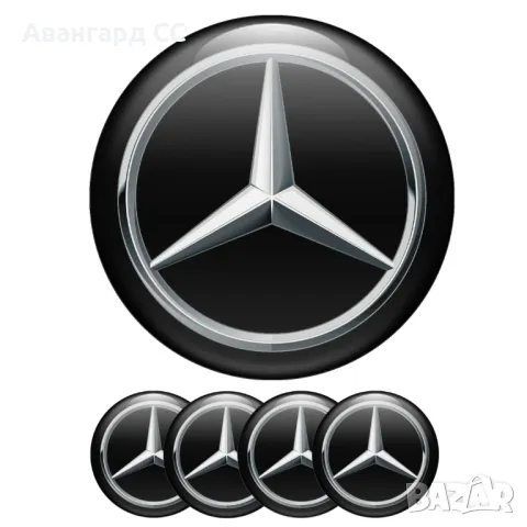 4 броя Силиконови стикери за Капачки на Джанти с лого Мерцедес, Авто тунинг Интериор