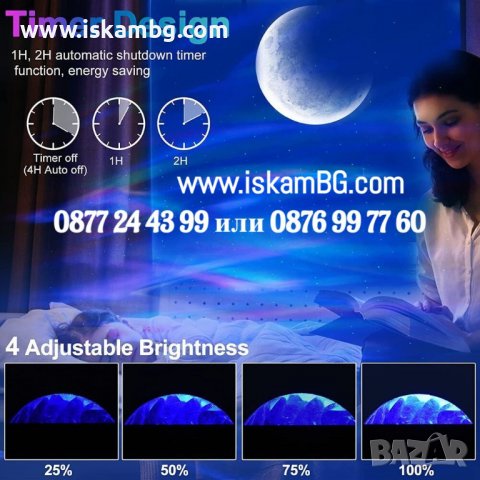 Лампа прожектор звездно небе с дистанционно Galaxy projector цена – с вградена колонка - КОД 3853, снимка 4 - Детски нощни лампи - 39904525