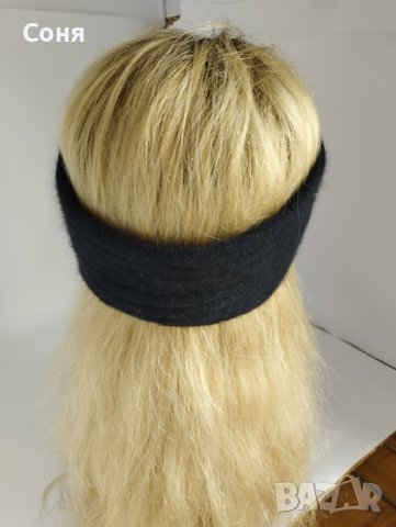 Дамска лента плетена в черно, снимка 8 - Шапки - 42370605