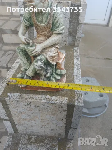 Красива масивна статуетка Обущаря със котката CAPODIMONTE., снимка 5 - Статуетки - 49565520