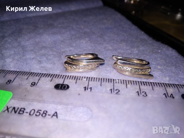 ПРЕКРАСНИ ДИЗАЙНЕРСКИ СРЕБЪРНИ СКЪПОЦЕННИ ОБЕЦИ РОДИРАНО СРЕБРО 925 с ФАСЕТИРАН ЦИРКОНИЙ 34389, снимка 9 - Обеци - 39665970