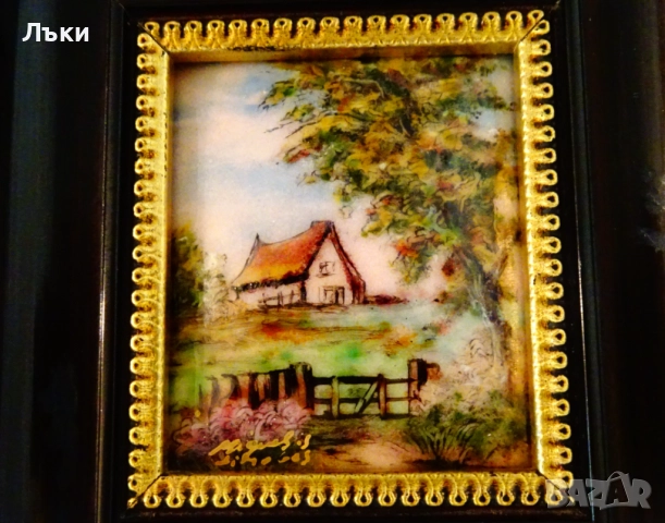 Limoges емайлирана картина на S.Miguel,рамка. , снимка 10 - Антикварни и старинни предмети - 52136045