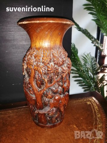 Дървена ваза, снимка 1 - Вази - 39160310