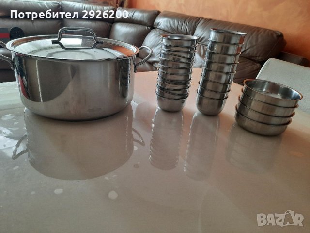  Купички хром никел 18/10, снимка 9 - Съдове за готвене - 32432449