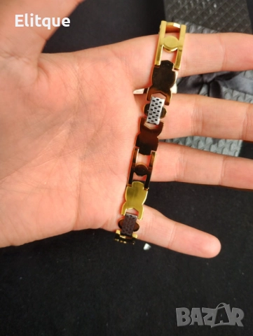 Гривна в златист цвят, подходяща за мъже и жени, снимка 3 - Други стоки за дома - 52905980