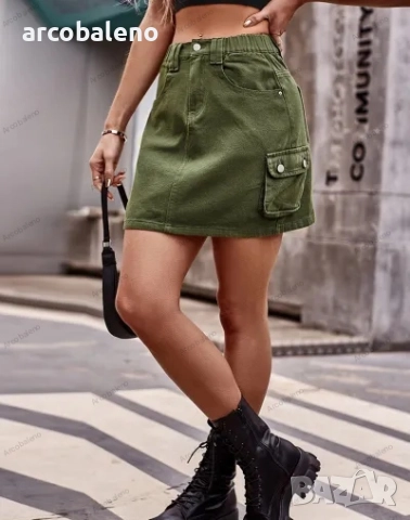 Дамска дънкова пола, ежедневна пола, 2цвята , снимка 6 - Поли - 51637566