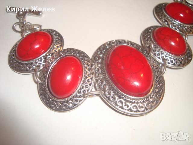 ПОСРЕБРЕНА СТАРИНЕН ОСМАНСКИ СТИЛ ГРИВНА с КАМЪНИ 31373, снимка 4 - Гривни - 30554983