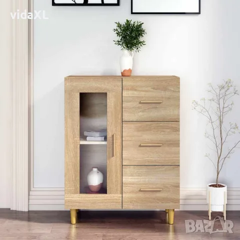 vidaXL Сайдборд, дъб сонома, 69,5x34x90 см, инженерно дърво, снимка 2 - Бюфети - 56148052