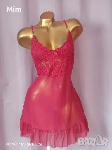 2XL Червена ефирна нощница , снимка 2 - Нощници - 56549094
