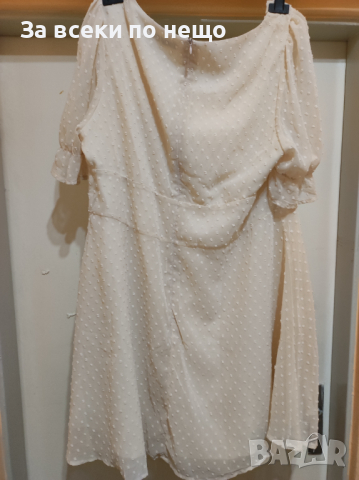 Бежова рокля шифон 2xl, снимка 4 - Рокли - 41338703