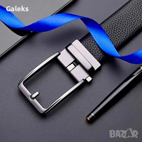 Мъжки официален класически колан с автоматична катарама /Черна естествена кожа!, снимка 7 - Колани - 51884753