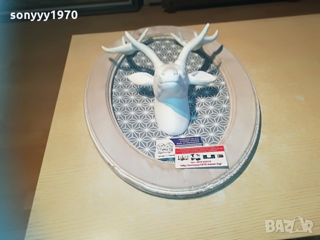 елен с рога в рамка-made in france-55х40х15см, снимка 6 - Колекции - 29842405