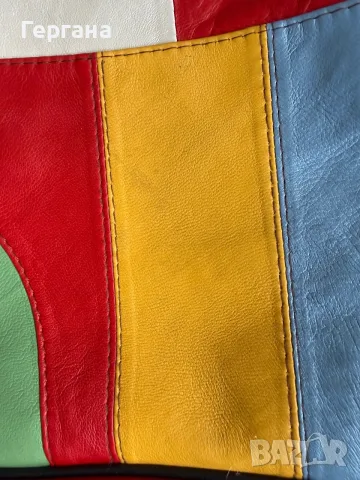 Дамска цветна чанта (Patchwork) от 100% естествена кожа, снимка 10 - Чанти - 56436632