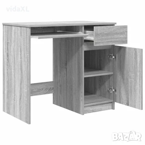 vidaXL Бюро, сив сонома, 86x49x76 см, инженерно дърво, снимка 5 - Бюра - 56148378