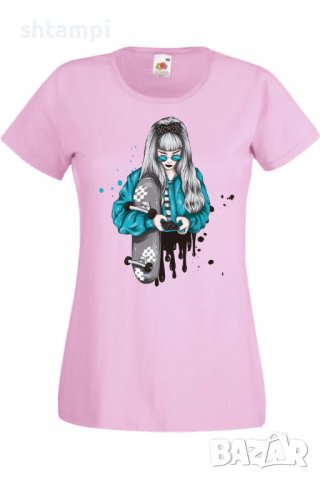 Дамска Тениска Scate woman,Изненада,Повод,Подарък,Празник, снимка 2 - Тениски - 37639469