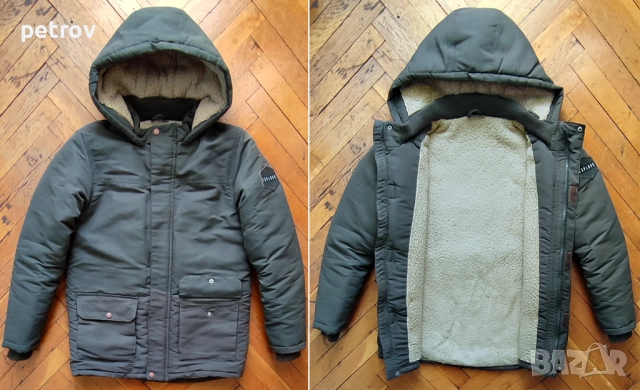 Детско Зимно Яке Канадка С Качулка За Момче 11-13г. Размер 158 С Дебела Вата