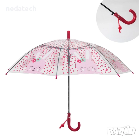 Детски чадър Зайче, Розов., снимка 3 - Чадъри - 51764909