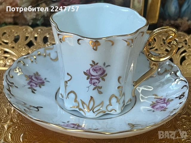 Двоен сет порцелан с 24K Gold, снимка 4 - Антикварни и старинни предмети - 53019749