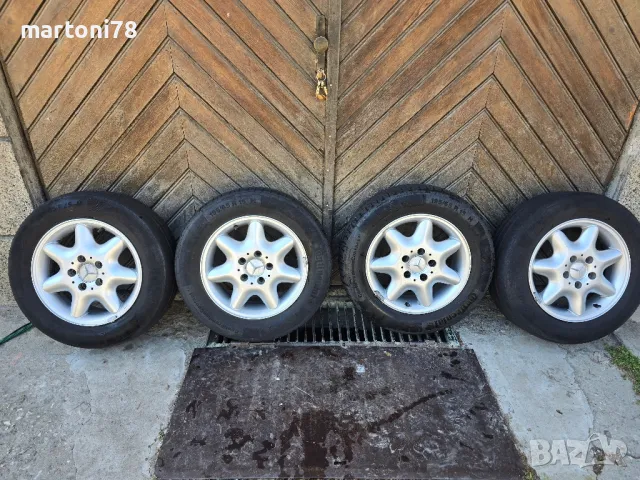 Комплект оригинални алуминиеви джанти за MERCEDES 15 цола, с летни гуми.