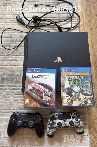 PlayStation 4 Pro 1TB + 2 оригинални джойстика + игри | Отлично състояние